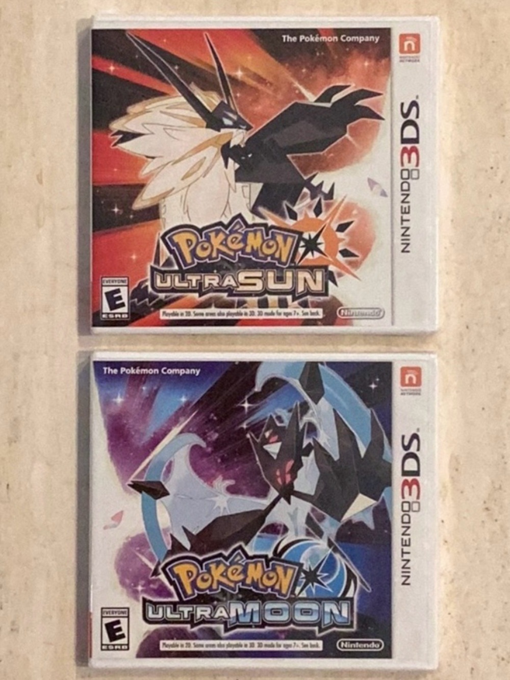 Pokemon Ultra Sun Nintendo 3DS Game & Pokemon Ultra Moon 3DS Games New Lot Of 2